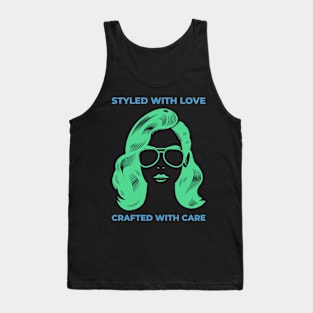 funny hairstylist hairdresser haircutter cosmetologist Tank Top